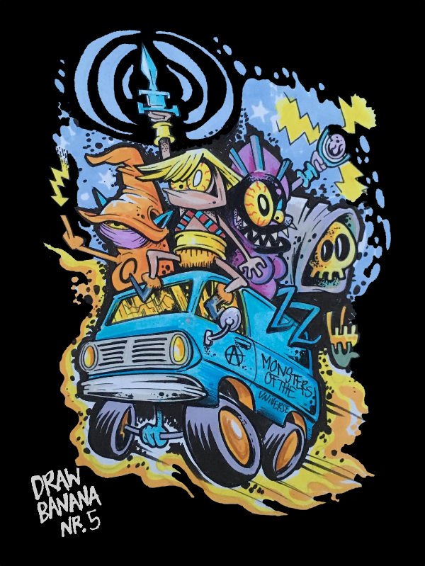 DB-5 Monsters of the universe Drawing Banana 5 Monsters of the universe